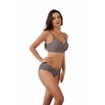 thumbnail image 3 of Qylux Bras For Women No Underwire Deep V Mesh Comfortable Bralette Seam-Free Full-Coverage Daily Bra，Coffee，S, 3 of 9