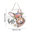 thumbnail image 2 of Darzheoy Easter Bunny Sign for Front Door Decor, Daisy Flowers Wood Door Hanger for Outdoor Outside Porch, Spring Rustic Farmhouse Wooden Wreath Indoor Wall Hanging Decoration, 2 of 6