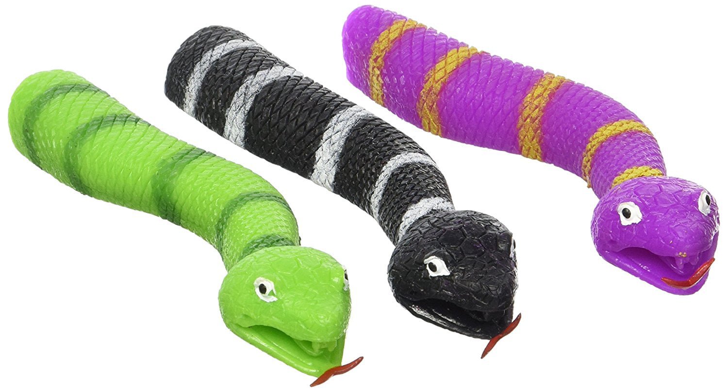 Snake Finger Puppet Squishy Stretchy Slithery Rubber Joke Gag Kids Party Bag Toy 