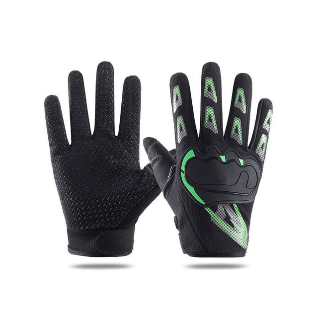 Jumpingount 1 par de guantes de ciclismo de tela para hombre, elegante, transpirable, ajustable, repuesto para motociclismo, antideslizante, guante guantes y mitones Verde negro