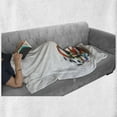 thumbnail image 6 of Letter J Soft Flannel Fleece Throw Blanket, Letter J Capitalized Sportings Basketball Football Pigskin Fun Games Design, Cozy Plush for Indoor and Outdoor Use, 50" x 70", Multicolor, by Ambesonne, 6 of 6