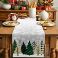 thumbnail image 5 of Table Runner Dresser Scarves 90 Inch Long,Merry Xmas Tree Green Plaid Linen Dining Table Runners, 5 of 9