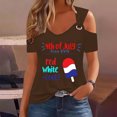 thumbnail image 2 of Tops de Hombro Frío para las Mujeres Día de la Independencia Impreso Fuera Del Hombro Blusa con Cuello en V, Fuera Del Hombro de las Mujeres, 2 of 4