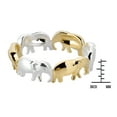 thumbnail image 4 of Two Tone Elephant Line Up Gold Vermeil over Sterling Silver Ring-10, 4 of 5