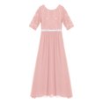 thumbnail image 3 of iiniim Big Girls Half Sleeve Beaded Floral Lace Maxi Dress Ball Gowns Junior Bridesmaid Dresses, 3 of 7