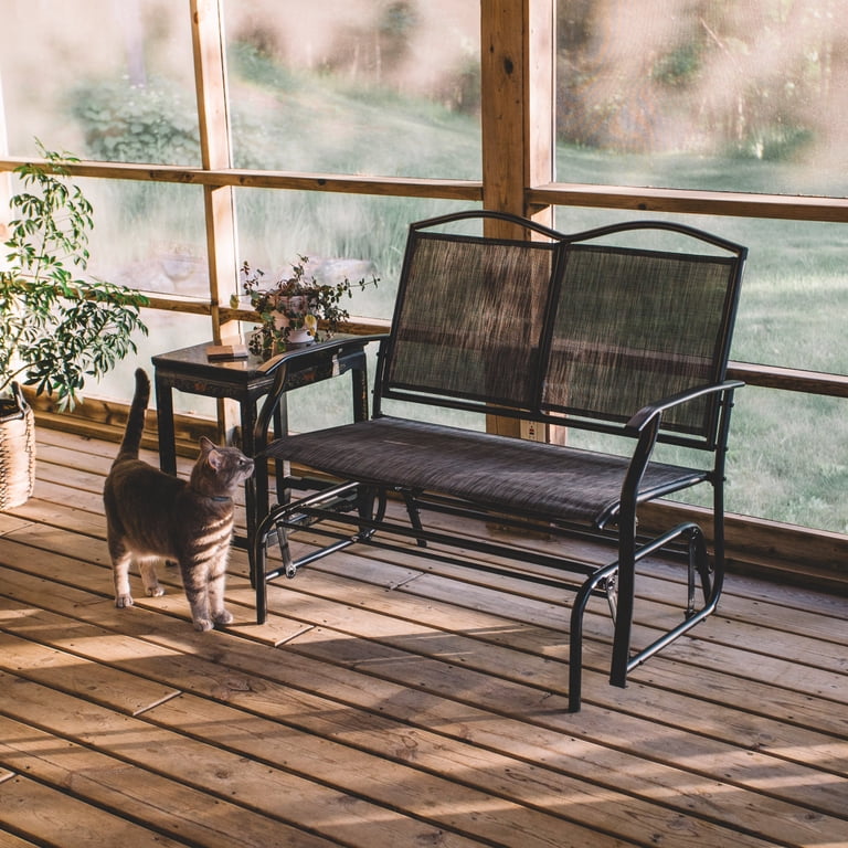 Backyard Expressions 2-Person Glider Bench, Heathered Grey photo 5