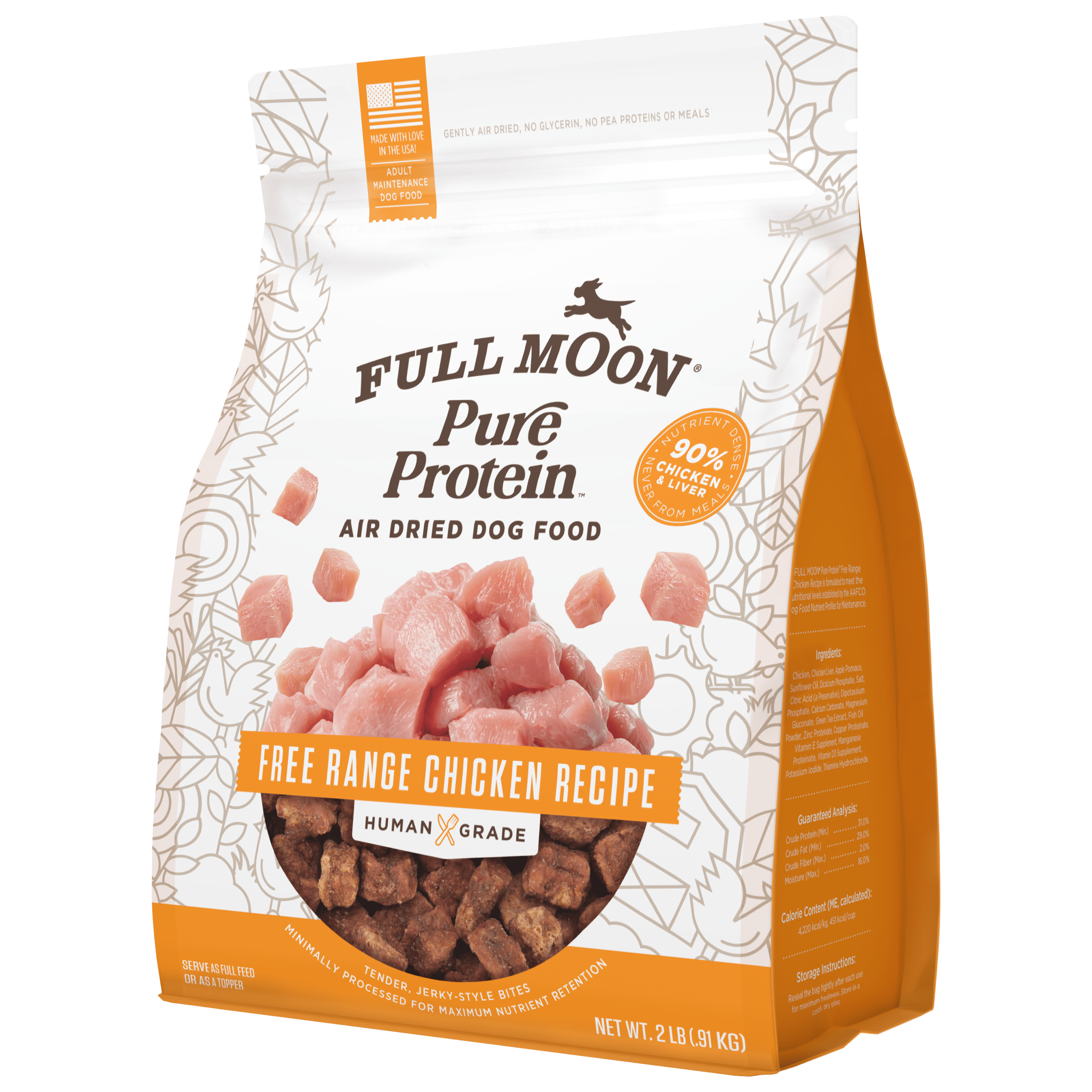 (3 pack) Full Moon Air Dried Chicken Dog Food (Premium Feed, 32 Ounces)