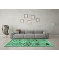 thumbnail image 3 of Ahgly Company Machine Washable Indoor Rectangle Persian Turquoise Blue Traditional Area Rugs, 5' x 8', 3 of 4