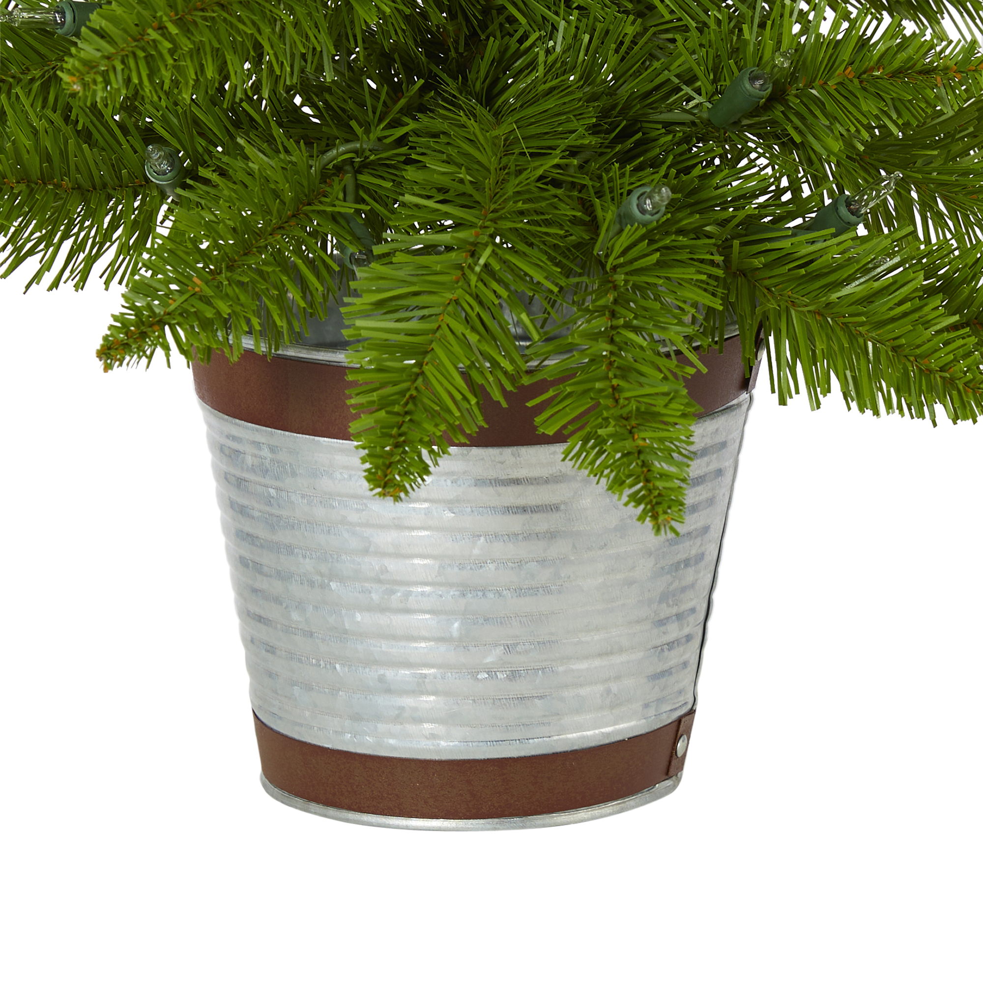 Nearly Natural 2' Green Pine Artificial Christmas Tree Prelit 35 Warm White Lights