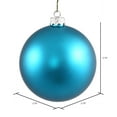 thumbnail image 3 of Vickerman 2.75" Christmas Ornament Ball, Turquoise Matte Finish, Shatterproof Plastic, UV Resistant, Holiday Christmas Tree Decoration, 12 Pack, 3 of 4