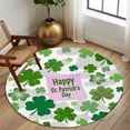 thumbnail image 2 of Round Rug 6Ft Washable Non-Slip, St Patricks Day Circle Area Rugs for Living Room Bedroom, Shamrock Grey Green Spring Modern Leaf Indoor Floor Mats Carpet Runner for Home Decor Aesthetic, 2 of 8