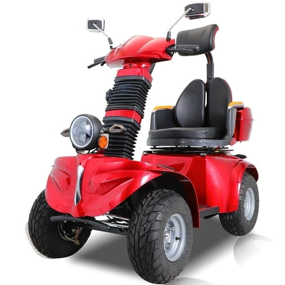 30 MPH Top Speed 4-Wheel Mobility Scooter, Red, 500 lb Limit