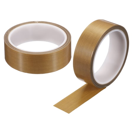 Uxcell 2 Roll High Temperature Tape 1-3/16 x 32.8ft Heat Shield Tape 0.18mm Thick Glass Cloth Tapes for Vacuum Sealer Machine Coated Fiberglass Adhesive Tapes