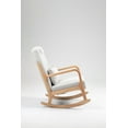 thumbnail image 4 of Upholstered Rocking Chair Nursery, Linen Fabric Rocking Armchair with High Backrest , Glider Rocker Chairs with Lumbar Pillow for Living Room, Bedroom,Balcony, Office, Beige, 4 of 8