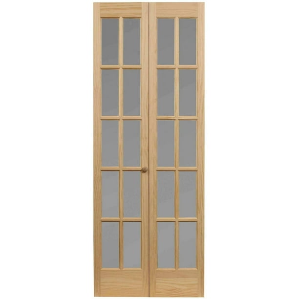 AWC Model 627 Traditional Divided Bifold Door Wood Frame With Frosted