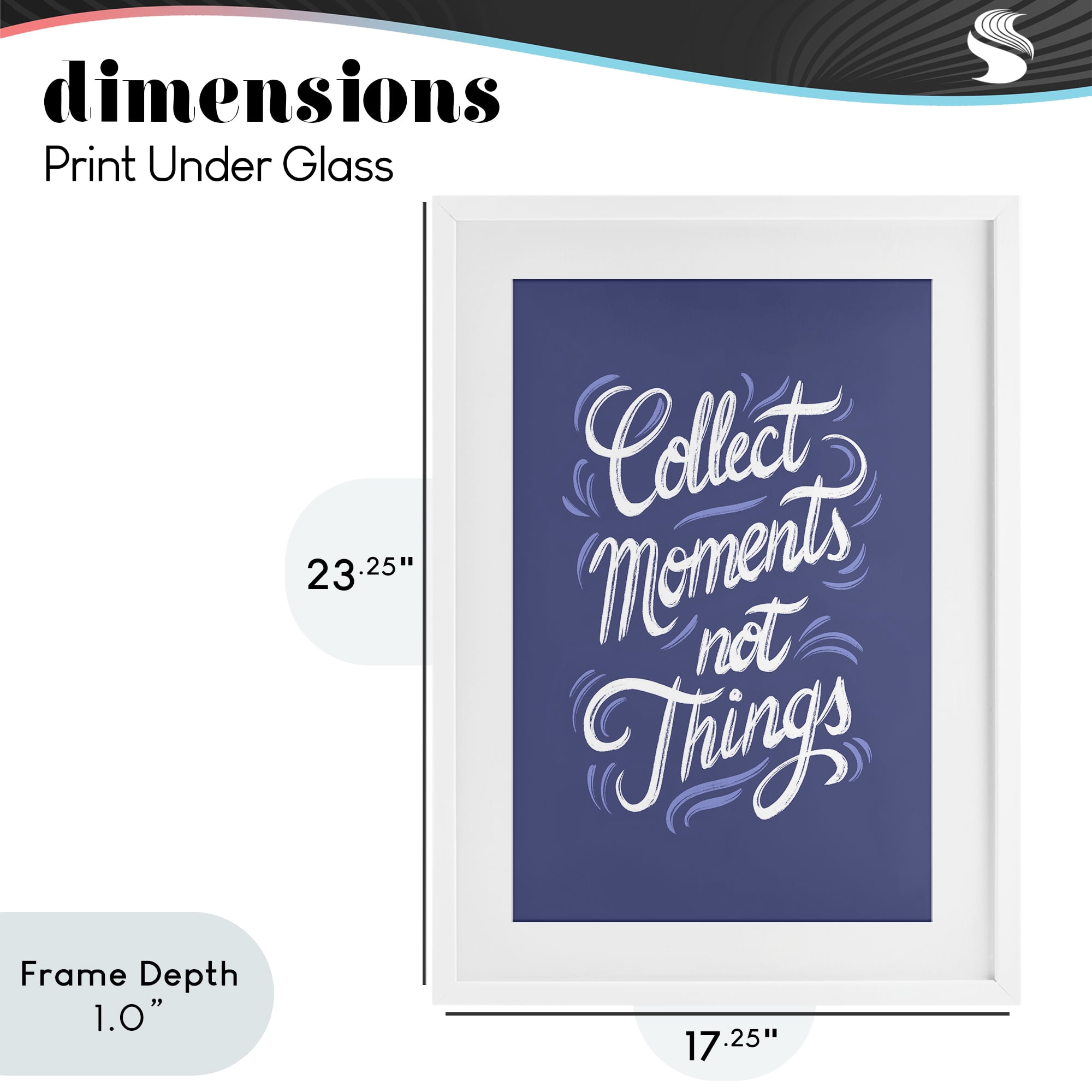 Stupell Industries Collect Moments Not Things White Framed Print Under Glass, design by Martina Pavlova