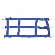 Jeffers Equine Adjustable Open Horse Stall Guard, Blue – Heavy Duty Poly Web Stable Gate Barrier and Stall Door Accessories for Horses, Barns, Stables & Equestrian Use - 18”H x 36”-48”L