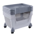 thumbnail image 6 of Anbers 4-Tier Stackable Storage Baskets with Rolling Wheels, Plastic Stacking Baskets, 6 of 7
