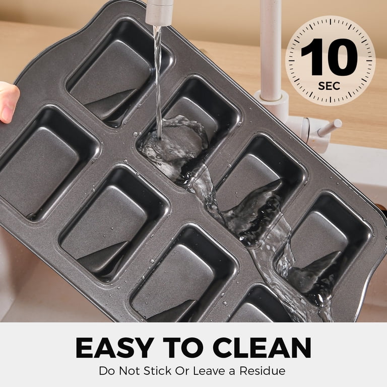 HONGBAKE 8-Cavity Mini Loaf Pans, 2 Pack Nonstick photo 5