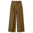 thumbnail image 6 of Busydd Waffle Wide Leg Pants for Women Trendy High Waisted Front Pleated Dress Pants Casual Business Solid Color Work Trousers with Side Pockets 2XL, 6 of 7
