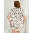 thumbnail image 2 of ebukurty Plus Size Pajama Sets for Women 2 Piece Short Sleeves V-neck Sleepwear, Sizes 1XL-6XL Valentines Day Pajamas, 2 of 7