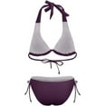 thumbnail image 5 of NICKSUN Women's Bikini Sets Two Piece Bathing Suits Sexy Textured Halter Padded Bikini Swimsuits Side Tie Thong Bottom Swimwear, 5 of 6