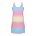 thumbnail image 5 of gakvbuo Summer Tank Dress For Women Mini Dress Pleated V-Neck Sleeveless Sundress T-Shirt A-Line Dress Beach Short Dress, 5 of 6