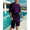 thumbnail image 4 of Conjunto deportivo de camiseta y pantalones cortos con estampado digital 3D para hombre de verano de Europa y Estados Unidos, 4 of 5