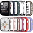 thumbnail image 1 of 12 Pack Case with Tempered Glass Screen Protector for Apple Watch Series 8 Series 7 45mm, Hard PC Full Coverage Slim Guard Bumper Protective Cover HD Ultra-Thin Cover for iWatch 45mm Accessories, 1 of 5