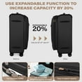 thumbnail image 3 of 3 Piece Softside Luggage Set, Expandable Soft Shell Spinner Luggage with Front Opening, Lightweight Durable Suitcase TSA Lock Approved, 20"/26"/28", Black(XJ1097), 3 of 9