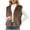 Coffee, variant on Women's Winter Short Warm Coat - Solid Color Round Neck, Warm Cozy Trendy Outerwear Perfect for Commute, Brunch & Weekend Friend Gatherings Black L