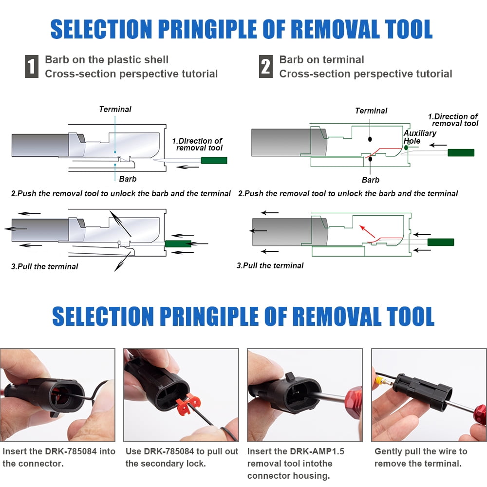 JRready 1004Pcs Waterproof Automotive Electrical Connector Terminals Kit with terminals pin Removal Tool