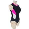 thumbnail image 5 of PADFRYBK Summer Swimsuit For Women Zipper Sports Swimwear Smocked Back Swimsuit Beach Bathing Suits Sleeveless Splice Color High Stretch Swimwear, 5 of 6