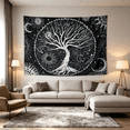 thumbnail image 3 of Black Tapestry Tree of Life Tapestry Wall Tapestry Black Aesthetic Tapestry Wall Hanging for Bedroom (60 X 80 Inches), 3 of 7