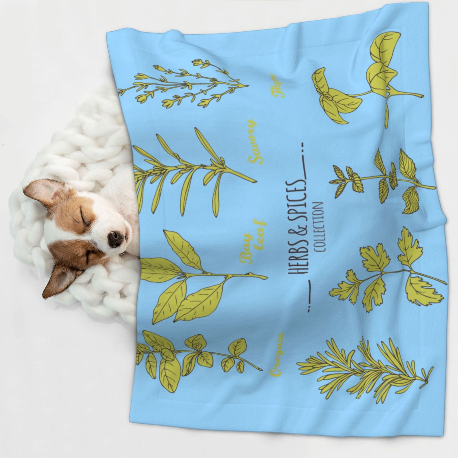 Naloa Herbs and Spices Dog Blanket, 3 Sizes Cat Blanket for Indoor Cats Large Medium Small Dog Gifts-Medium