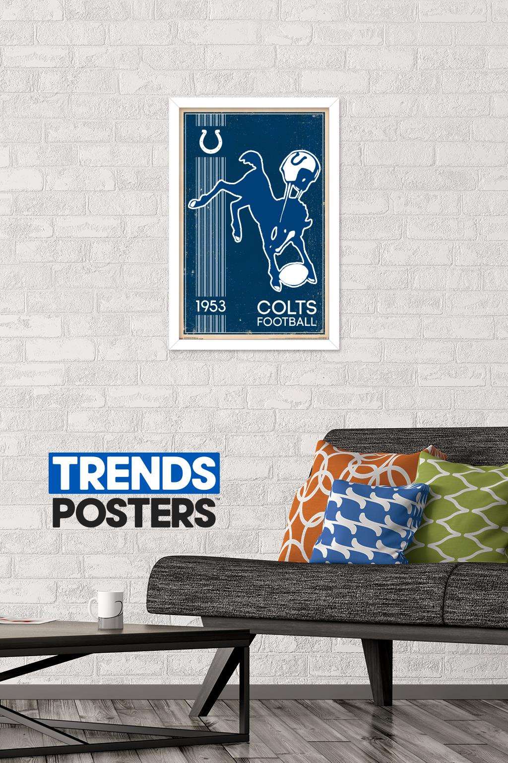 NFL Indianapolis Colts - Retro Logo 14 Wall Poster, 14.725" x 22.375", Framed