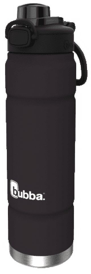 Bubba Trailblazer Stainless Steel Water Bottle Push Button Lid Rubberized Licorice, 24 fl oz.