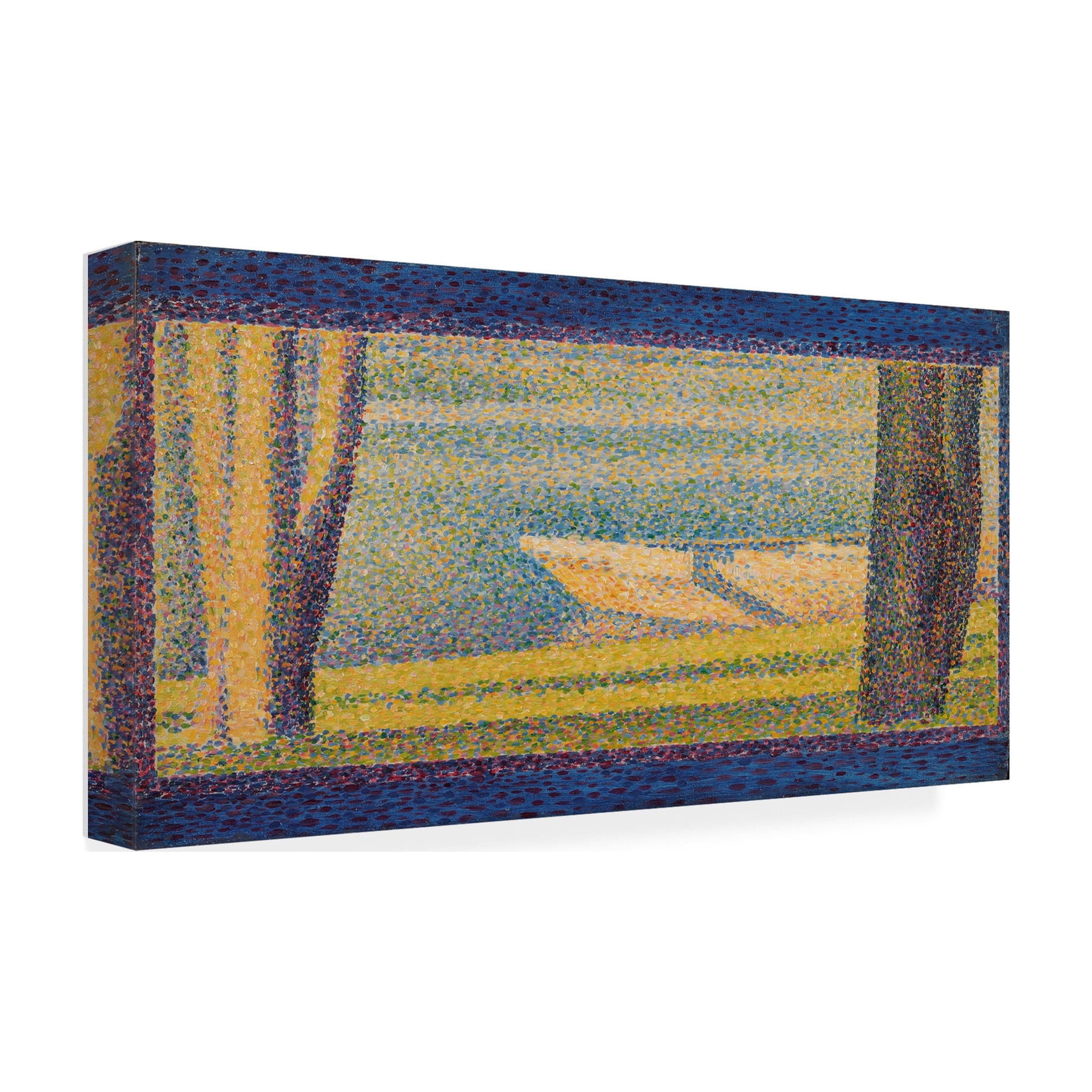 Georges Seurat 'Moored Boats And Trees' Canvas Art