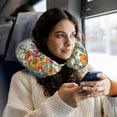 thumbnail image 6 of Easygdp Herbs and Wildflowers Travel Pillow Memory Foam, Head Neck Support Airplane Pillow for Traveling, Car, Home, Travel Neck Flight Pillow, 6 of 8