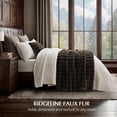 thumbnail image 2 of EverGrace Ultra Soft Luxury Fluffy Faux Rabbit Fur Throw Blanket, Thick Warm Bubble Throw for Bed, Cozy Plush Reversible Blankets for Couch, Chair, Sofa, Dark Brown, 60x80 Inches, 2 of 8