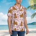 thumbnail image 6 of Cavapoo Dog Flower Men'S 3d Print Casual Button Down Shirts, Novelty Hawaiian Short Sleeves Xl, 6 of 7