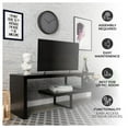 thumbnail image 2 of LeisureMod TV Stand with MDF Open Shelves and Powder-Coated Iron Legs for Modern Home, Living Room, Bedroom Orford Collection in Ebony, 2 of 9