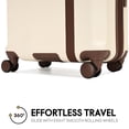 thumbnail image 5 of ELLE Luxe Journey 3 Piece Expandable Retro Spinner Luggage Set | Champagne, 5 of 8