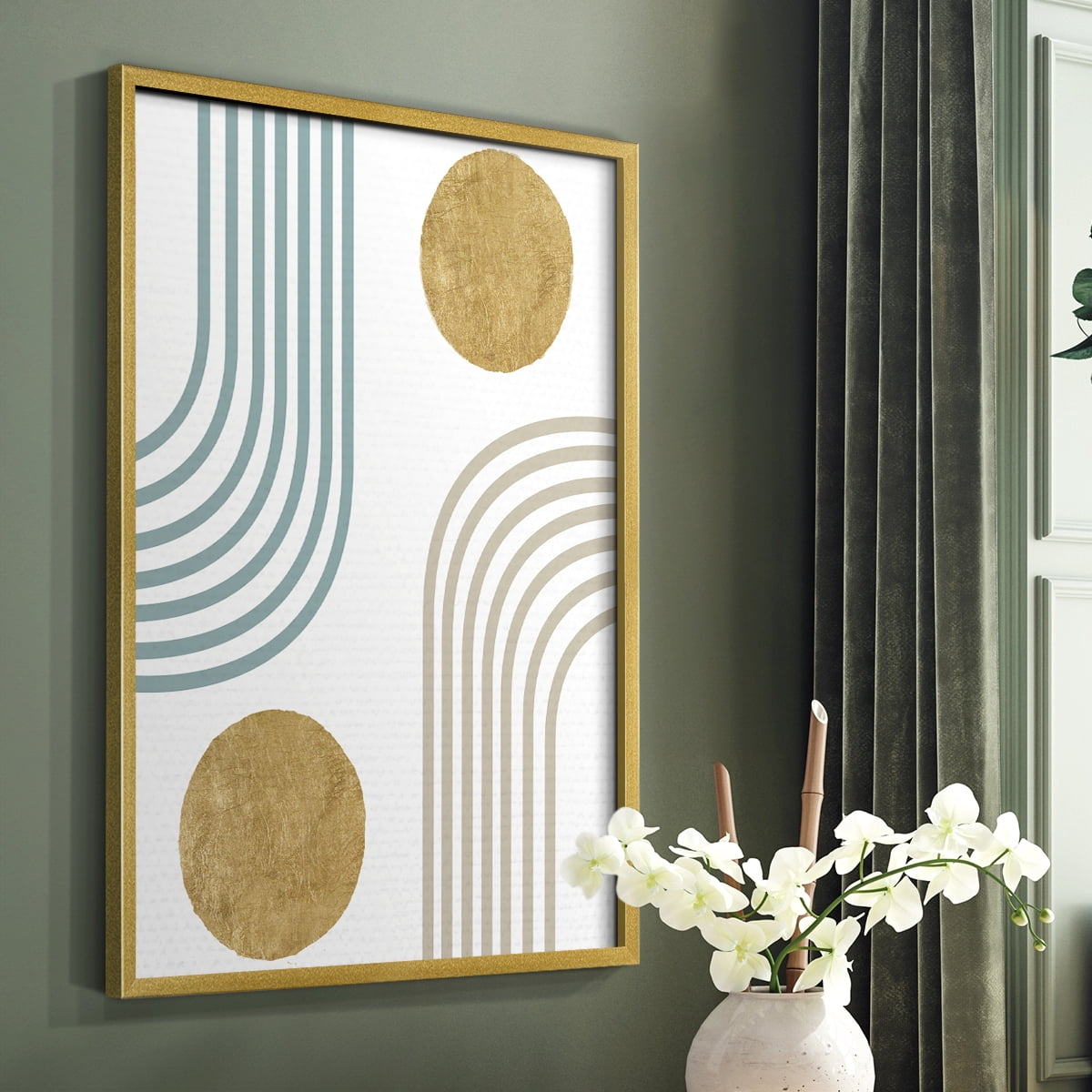 Millennium Arches in Gold Solid Wood 8 x 10 Framed Print