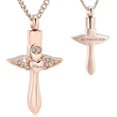 thumbnail image 3 of Cross Urn Cremation Jewelry Cross Urn Necklace for Ashes for Women Angel Wing Heart Urn Locket Pendant Memorial Keepsake Ashes Jewelry, 3 of 7