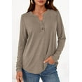 thumbnail image 3 of PRETTYGARDEN Women's Long Sleeve Shirts Fall Trendy Henley Tops Dressy Casual Blouses Work Outfits Fashion Clothing, 3 of 10