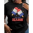 thumbnail image 1 of Camiseta De Mujer Verano Activewear Camiseta Básica Para Senderismo Deportes VacacionesWomen's Casual Summer Tee - Trendy Round Neck Short Sleeve with Unique Ice Pop & Fireworks Print, Stretchy Poly, 1 of 8