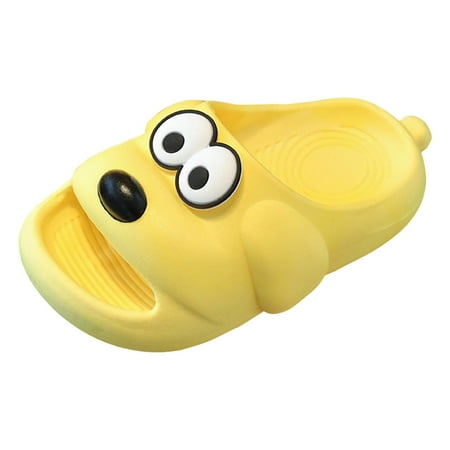 

Little Child Slippers Unisex Boys Girls Children Shoes Comfortable Soft Soled Home Slippers Fashionable Cartoon Outdoor Thick Soled Slippers With Poop Feeling Yellow Size 13.5 8-9 Years