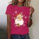 thumbnail image 1 of Camisetas con estampado navideño para mujer, camisetas con estampado divertido de copa de vino y sombrero rojo, Tops de manga corta con cuello redondo, ropa de verano, 2024, 1 of 5