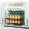 thumbnail image 5 of Refrigerator Egg Organizer | 3-Layer Flip Design | Fits 30 Eggs | Reversible Transparent Acrylic Storage Tray | Space-Saving Side Door Container | Green | 10.04x7.68x3.94in | Easy Carry Handles, 5 of 7